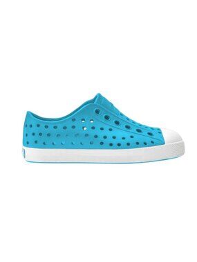 Native Shoes Jefferson Junior Slip‑On Shoes in Aquarius Blue and Shell White